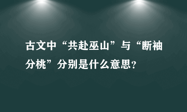 古文中“共赴巫山”与“断袖分桃”分别是什么意思？