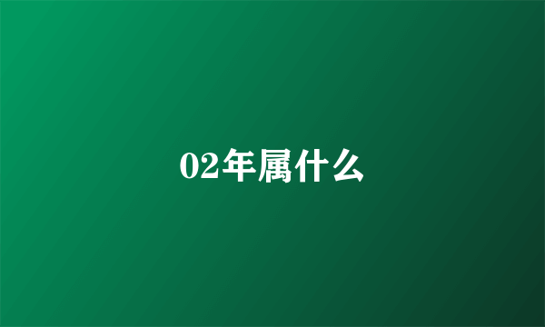 02年属什么