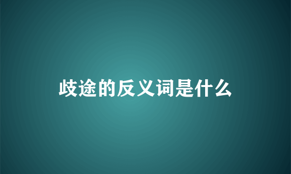 歧途的反义词是什么