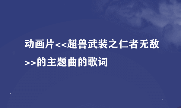 动画片<<超兽武装之仁者无敌>>的主题曲的歌词