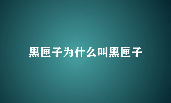 黑匣子为什么叫黑匣子