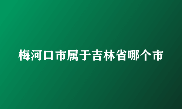 梅河口市属于吉林省哪个市