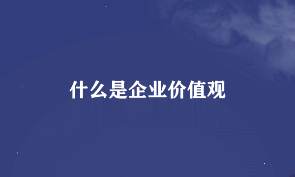 什么是企业价值观