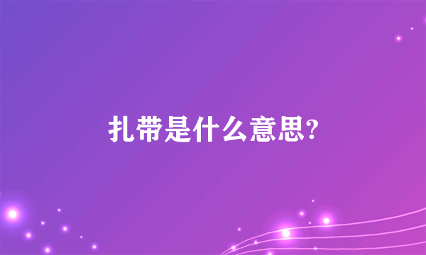 扎带是什么意思?