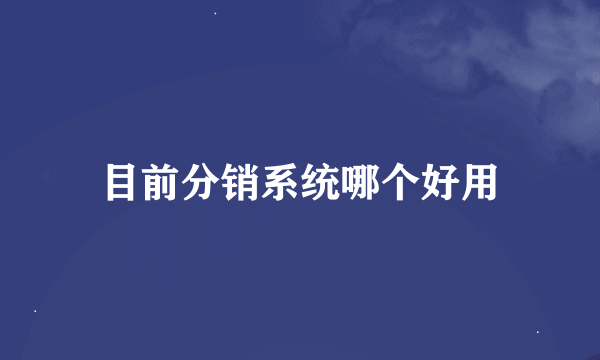 目前分销系统哪个好用