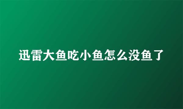 迅雷大鱼吃小鱼怎么没鱼了