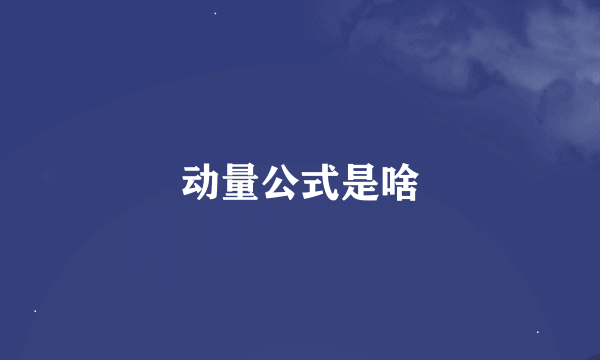 动量公式是啥