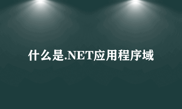 什么是.NET应用程序域