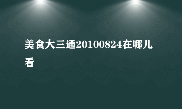 美食大三通20100824在哪儿看