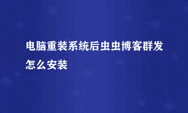 电脑重装系统后虫虫博客群发怎么安装