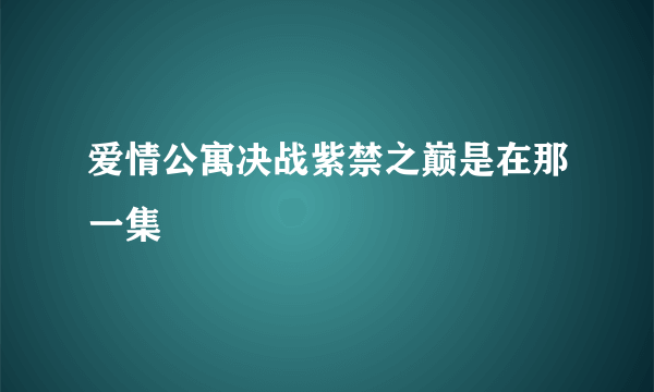 爱情公寓决战紫禁之巅是在那一集