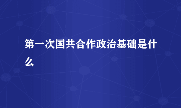 第一次国共合作政治基础是什么