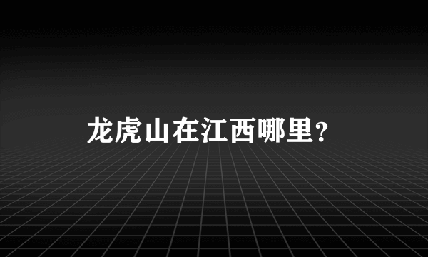 龙虎山在江西哪里？