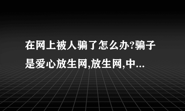 在网上被人骗了怎么办?骗子是爱心放生网,放生网,中华放生联盟还有地藏论坛的放生栏目