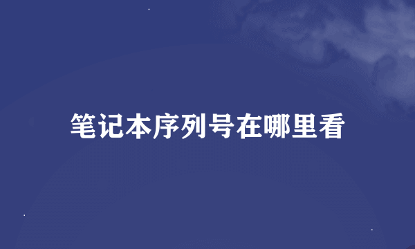 笔记本序列号在哪里看