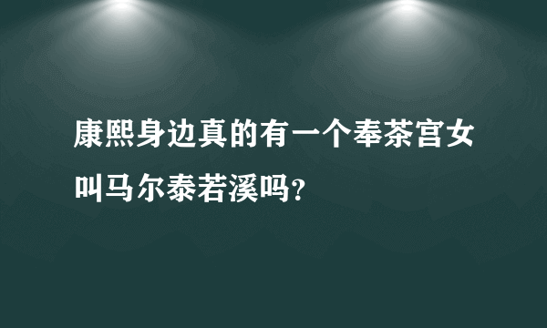 康熙身边真的有一个奉茶宫女叫马尔泰若溪吗？