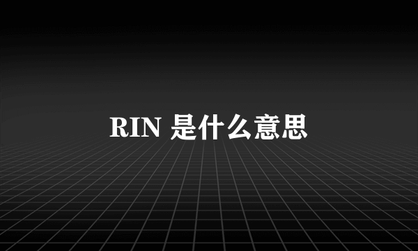 RIN 是什么意思