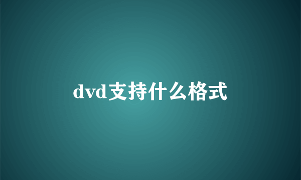 dvd支持什么格式