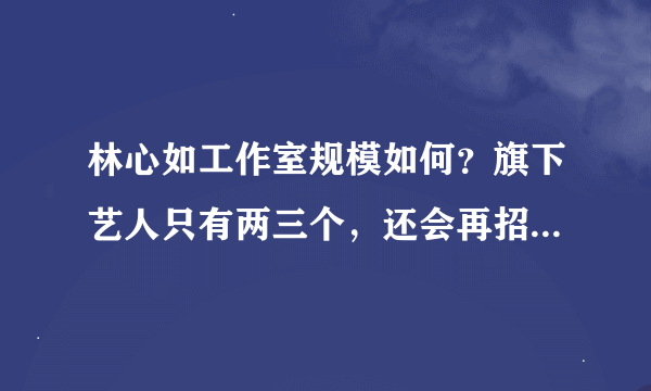 林心如工作室规模如何？旗下艺人只有两三个，还会再招么？如何能进呢？