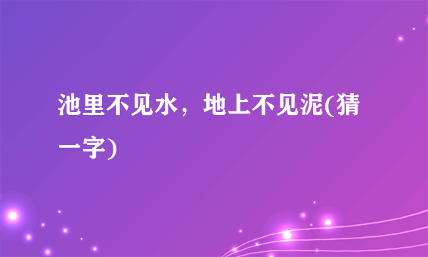 池里不见水，地上不见泥(猜一字)