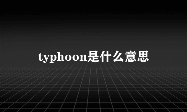 typhoon是什么意思