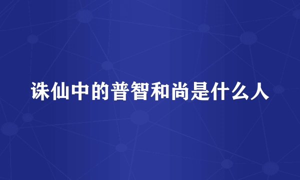 诛仙中的普智和尚是什么人