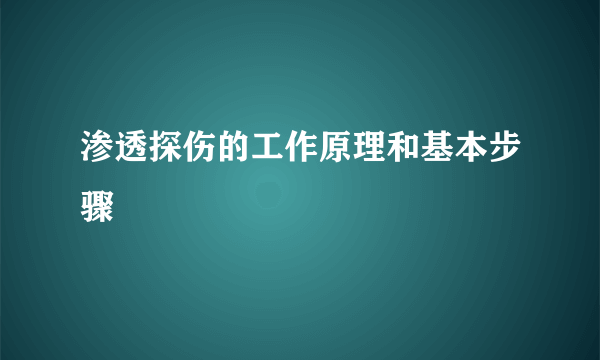 渗透探伤的工作原理和基本步骤