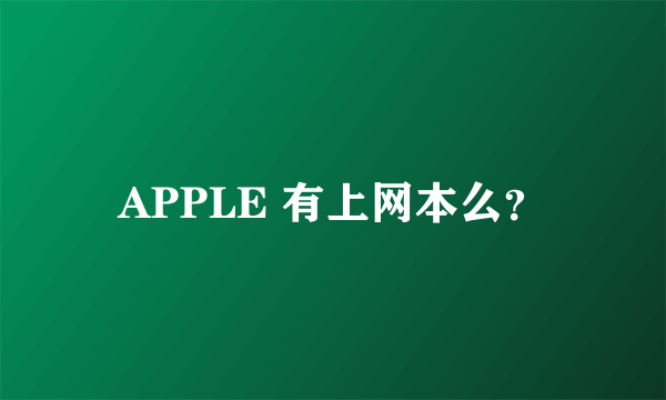 APPLE 有上网本么？