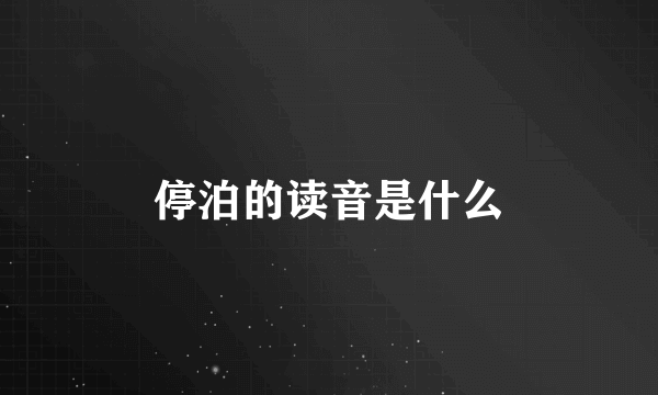 停泊的读音是什么