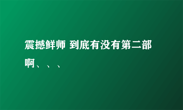 震撼鲜师 到底有没有第二部啊、、、