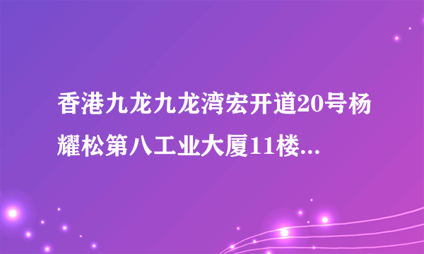 香港九龙九龙湾宏开道20号杨耀松第八工业大厦11楼E室怎么去啊？？？