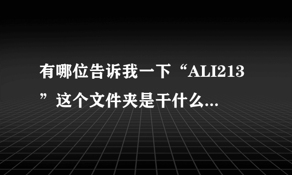 有哪位告诉我一下“ALI213”这个文件夹是干什么用的？删了会有影响吗？