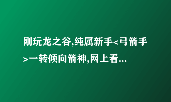 刚玩龙之谷,纯属新手<弓箭手>一转倾向箭神,网上看了些帖子,箭神分为狙翎和魔羽把,倾向刷图,求职业分析,加点