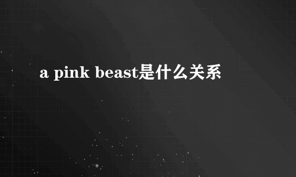 a pink beast是什么关系