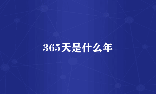 365天是什么年