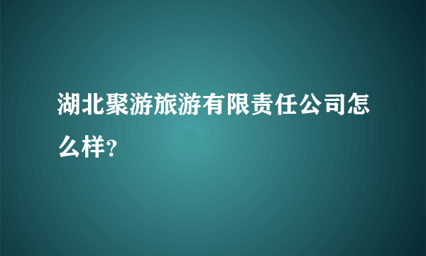 湖北聚游旅游有限责任公司怎么样？