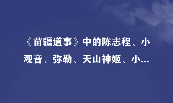 《苗疆道事》中的陈志程、小观音、弥勒、天山神姬、小白狐、张励耘、布鱼、林齐鸣、董仲明、白合、朱雪婷