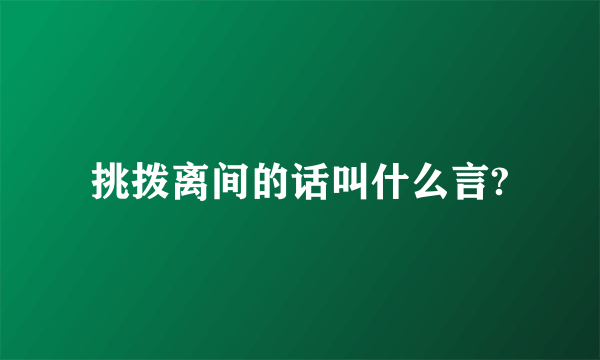 挑拨离间的话叫什么言?