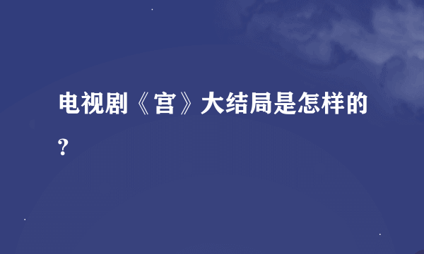 电视剧《宫》大结局是怎样的？