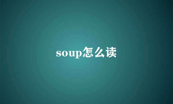 soup怎么读