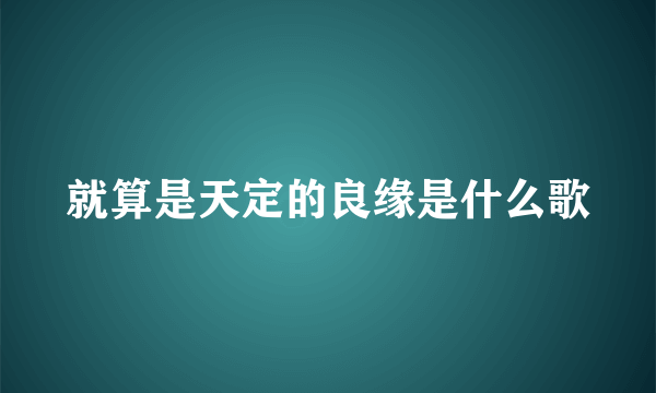 就算是天定的良缘是什么歌