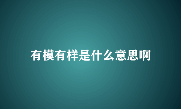 有模有样是什么意思啊