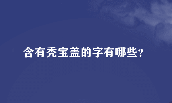 含有秃宝盖的字有哪些？