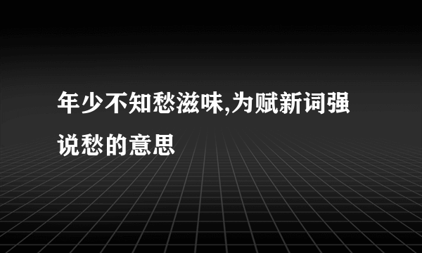 年少不知愁滋味,为赋新词强说愁的意思