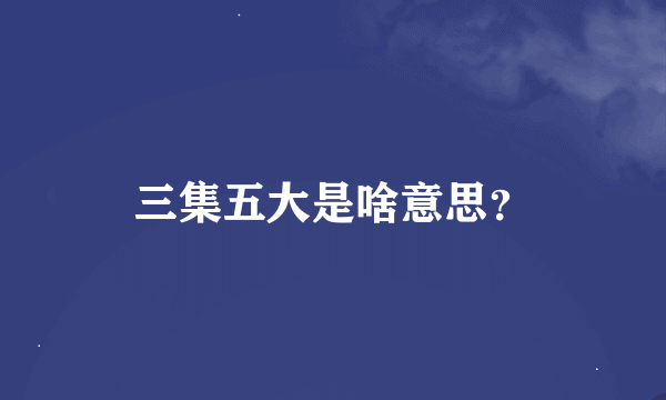 三集五大是啥意思？