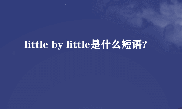 little by little是什么短语?