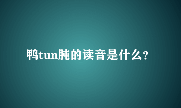 鸭tun肫的读音是什么？