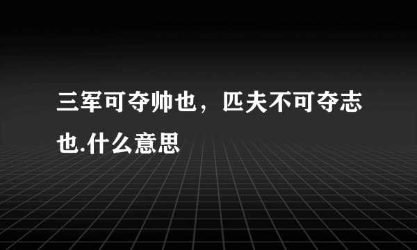 三军可夺帅也，匹夫不可夺志也.什么意思