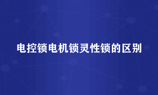 电控锁电机锁灵性锁的区别