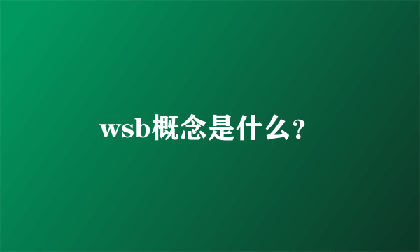 wsb概念是什么？